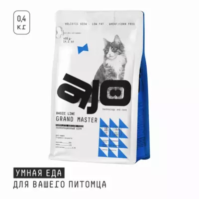 AJO Cat Grand Master Сухой корм для пожилых кошек с курицей для профилактики мочекаменной болезни