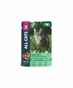 All Cats Premium Влажный корм для взрослых кошек с тефтельками из кролика в соусе