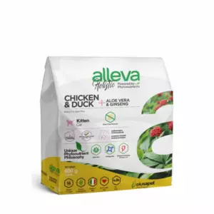 Alleva Holistic Kitten Chicken & Duck беззерновой корм для котят с курицей, уткой, алоэ вера и женьшенем