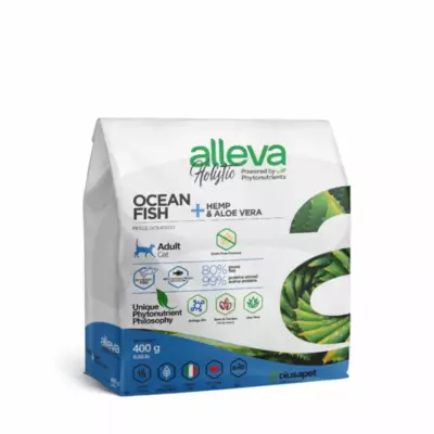 Alleva Holistic Adult Cat Ocean Fish беззерновой корм для взрослых кошек с океанической рыбой, коноплей и алоэ вера