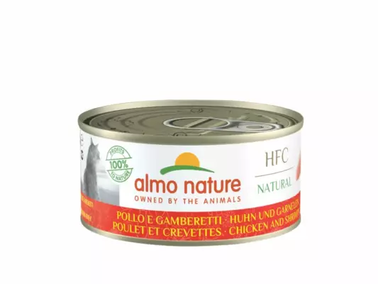 Almo Nature Premium консервы для кошек с курицей и креветками, 55% мяса