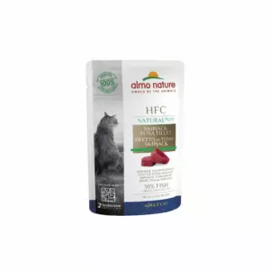 Almo Nature HFC Natural Plus влажный корм для взрослых кошек с филе полосатого тунца, 91% мяса