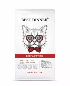 Best Dinner Adult & Kitten Beef & Potato сухой корм для котят и взрослых кошек с говядиной и картофелем
