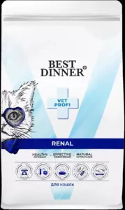 Best Dinner Vet Profi Renal для взрослых кошек при острой или хронической болезни почек, с курицей и рисом