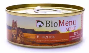 BioMenu Adult мясной паштет с ягненком для взрослых кошек
