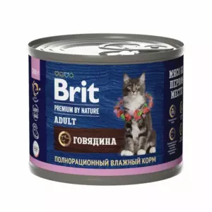 Brit Premium by Nature Adult с говядиной консервы для кошек