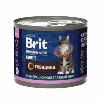 Brit Premium by Nature Adult с говядиной консервы для кошек