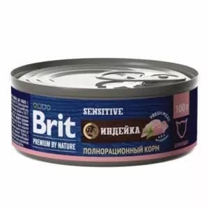 Brit Premium by Nature для взрослых кошек с чувствительным пищеварением, с индейкой