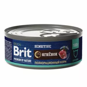 Brit Premium by Nature консервы с ягненком для взрослых кошек с чувствительным пищеварением