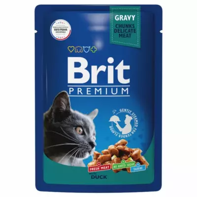 Brit Premium Влажный корм для взрослых кошек с уткой в соусе