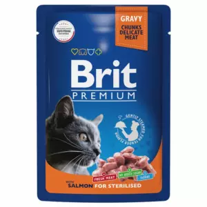 Brit Premium для стерилизованных взрослых кошек с лососем в соусе
