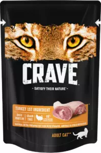 Crave Adult Cat с индейкой влажный корм для взрослых кошек