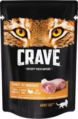 Crave Adult Cat с индейкой влажный корм для взрослых кошек