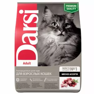 Darsi Adult Мясное ассорти для взрослых кошек с курицей, свининой и индейкой