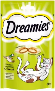 Dreamies Лакомые подушечки с уткой для взрослых кошек
