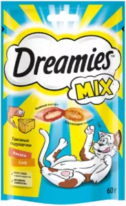 Dreamies MIX лакомство для взрослых кошек с лососем и сыром