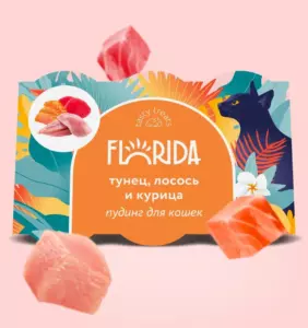 Florida Пудинг для взрослых кошек с тунцом, лососем и курицей