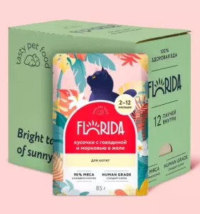 Florida Kitten Beef & Carrot Chunks in Jelly Wet Food for Growing Kittens