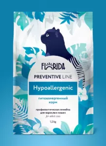 FLORIDA Preventive Line Hypoallergenic сухой корм для взрослых кошек с индейкой при пищевой аллергии