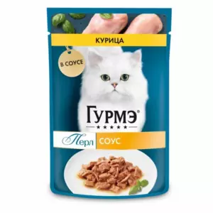 Gourmet Перл Нежное филе с курицей в соусе для взрослых кошек