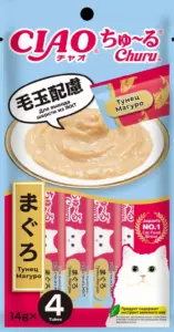 Inaba Ciao Churu лакомство-пюре для кошек для вывода шерсти из ЖКТ с тунцом Магуро
