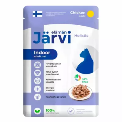 Jarvi влажный корм для домашних кошек с курицей, кусочки в желе