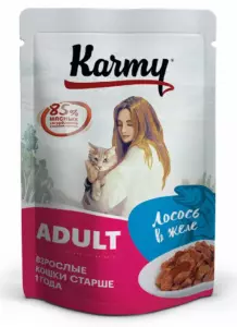 Karmy Adult Влажный корм для взрослых кошек с лососем в желе