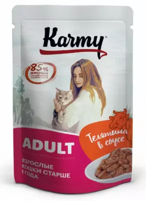 Karmy Adult телятина в соусе влажный корм для кошек старше 1 года