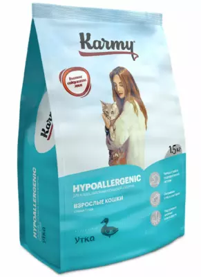 KARMY Hypoallergenic гипоаллергенный сухой корм для взрослых кошек с уткой