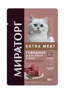Мираторг Extra Meat Паучи «Говядина Black Angus в желе» для стерилизованных кошек