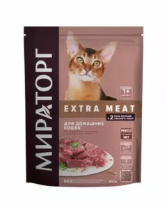 Мираторг Extra Meat сухой корм с говядиной Black Angus для домашних кошек старше 1 года