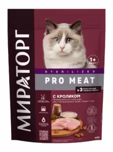 Мираторг Pro Meat для стерилизованных кошек старше 1 года с кроликом