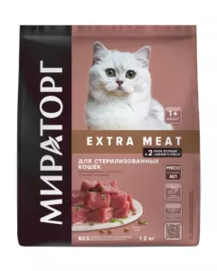 Мираторг Extra Meat Сухой корм для стерилизованных кошек старше 1 года с нежной телятиной
