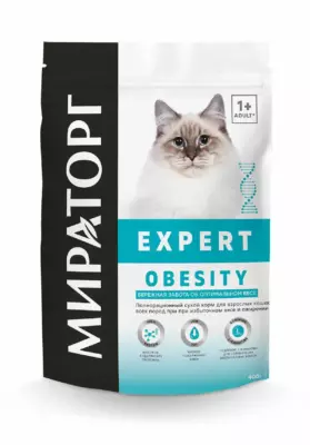 Мираторг Expert Obesity сухой корм для взрослых кошек при избыточном весе и ожирении «Бережная забота об оптимальном весе»