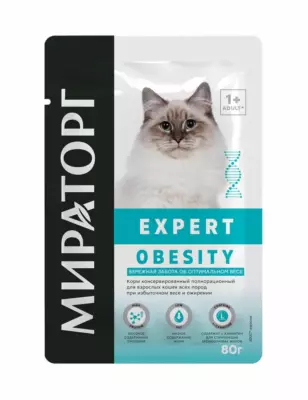 Мираторг Expert Obesity влажный корм для взрослых кошек всех пород при избыточном весе и ожирении «Бережная забота об оптимальном весе»