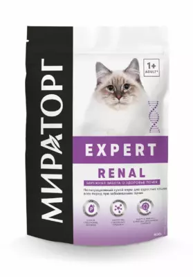 Мираторг Expert Renal сухой корм для взрослых кошек всех пород при заболеваниях почек «Бережная забота о здоровье почек»