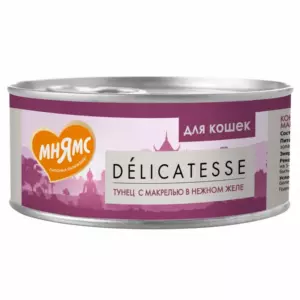 Мнямс Delicatesse Тунец с макрелью в желе для взрослых кошек, влажный корм