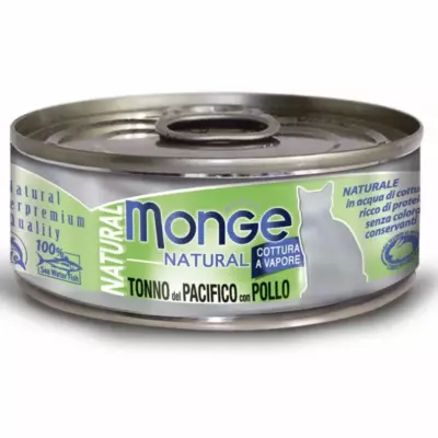 Monge Natural Тихоокеанский тунец с курицей для взрослых кошек, влажный корм