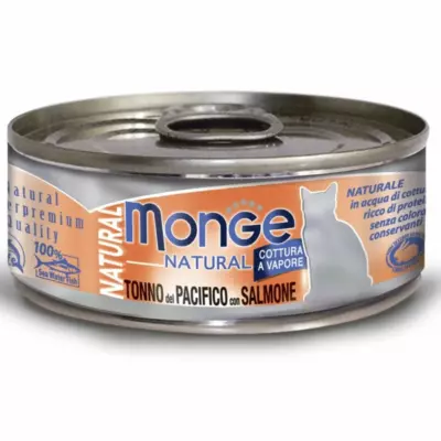 Monge Cat Natural Тихоокеанский тунец с лососем для взрослых кошек
