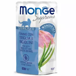 Monge Supreme Sterilized Cat тунец с кефалью и зеленой фасолью для стерилизованных кошек