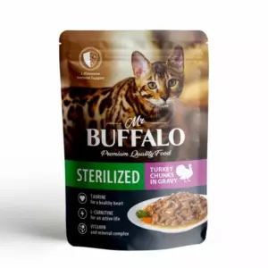Mr.Buffalo STERILIZED для стерилизованных кошек с индейкой в соусе