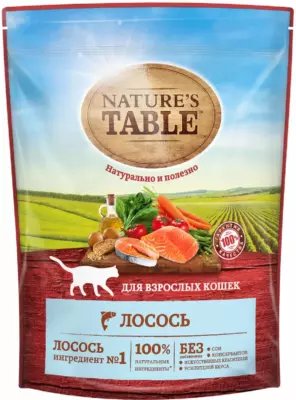 Nature’s Table Сухой корм для взрослых кошек с лососем