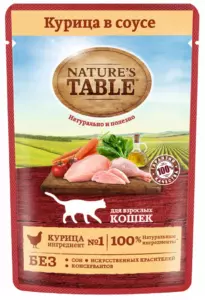 Nature’s Table Влажный корм для взрослых кошек с курицей в соусе