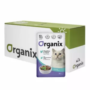 Organix Идеальная кожа и шерсть для стерилизованных кошек: индейка в соусе