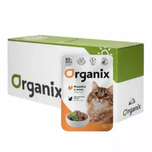 Organix влажный корм для стерилизованных кошек с индейкой в желе, супер-премиум класс