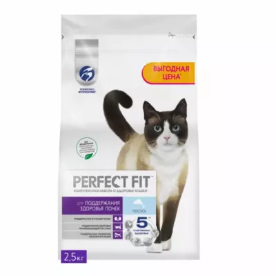 Perfect Fit «Здоровье почек» сухой корм для взрослых кошек с лососем