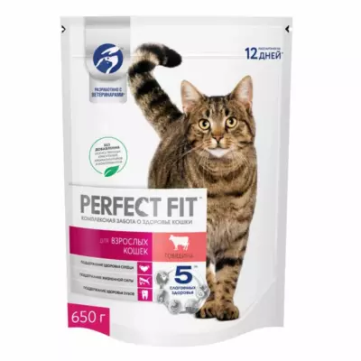 Perfect Fit Adult Сухой корм для взрослых кошек с говядиной