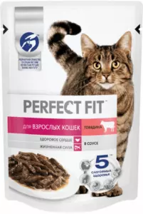 Perfect Fit Adult с говядиной в соусе для взрослых кошек