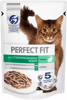 Perfect Fit Sterile влажный корм для стерилизованных кошек с кроликом в соусе
