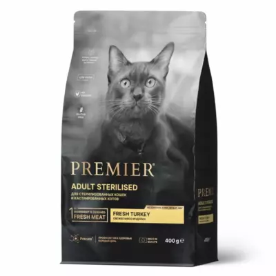 Premier Cat Adult Sterilised Turkey сухой корм для стерилизованных кошек со свежим мясом индейки